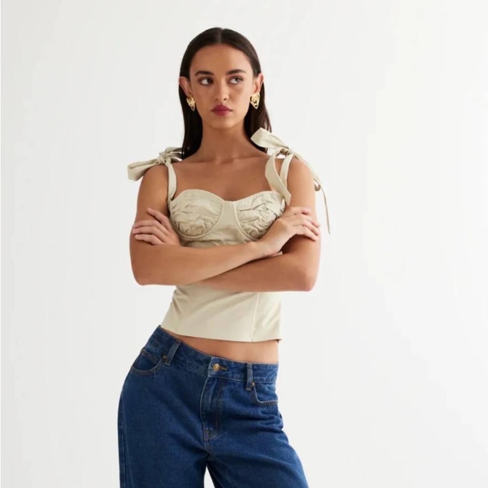 Lioness ballerina bustier beige Tie-Strap Bustier Top